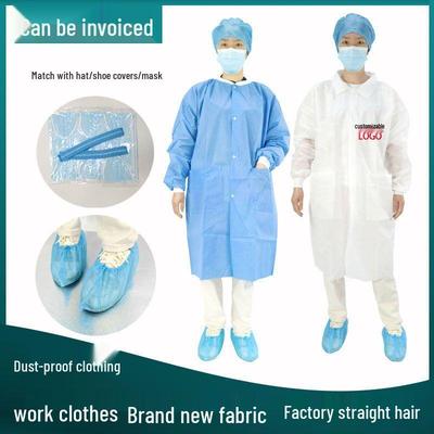 Thickened Disposable Work Suit Set: Dustproof and Isolation Gown with Lab Coat