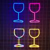LED Neon Wine Glass Wall Light String - Perfect for Holiday Decor and Bedroom Ambiance