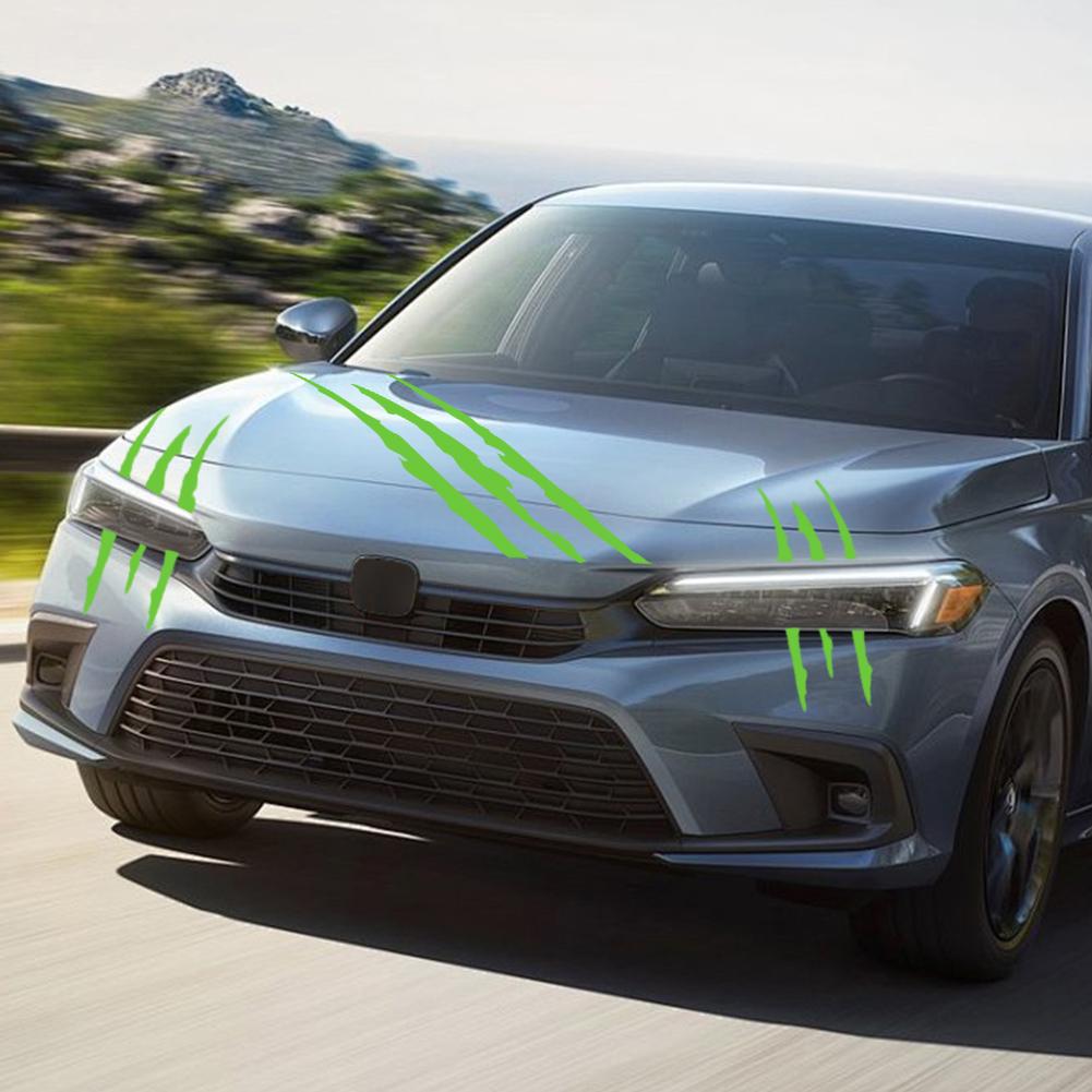 3 szt. Wodoodporne naklejki winylowe na reflektory samochodowe ze śladami pazurów potwora, ślady pazurów ducha, naklejki na maskę samochodu, rysy, paski, jasnobrązowe narzędzia