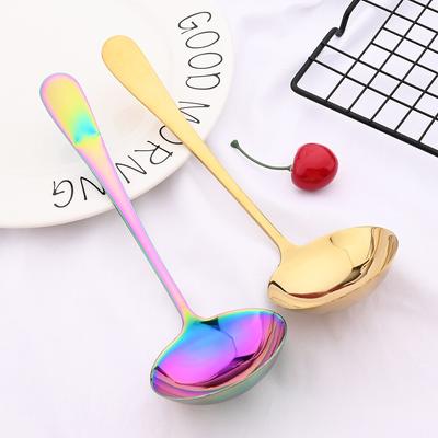 Home Accessories Cooking Utensils Soup Spoon Restaurant Stainless Steel Deep Bottom Table Dinner Long Handle Multi Purpose