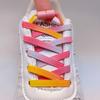 Colorful Fashion Elastic Shoelaces with Pearl Buckle Lightweight Stretch Sneaker Laces for Kids Adults Wide Comfortable Durable
