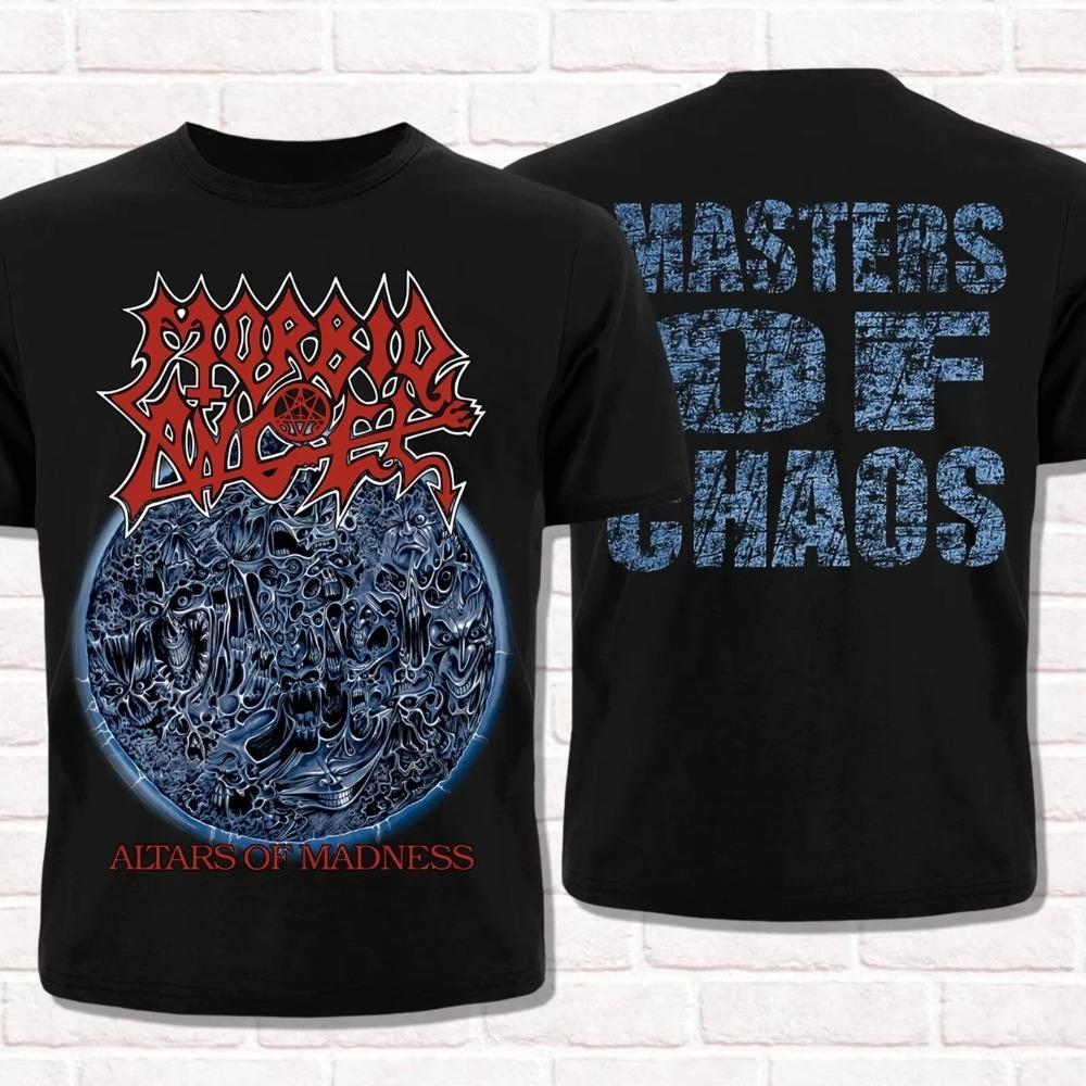 Morbid Angel Double Sided Death Metal Band Pentagram Baphomet Lyric Graphic Print Heavy Metal Streetwear T-Shirt