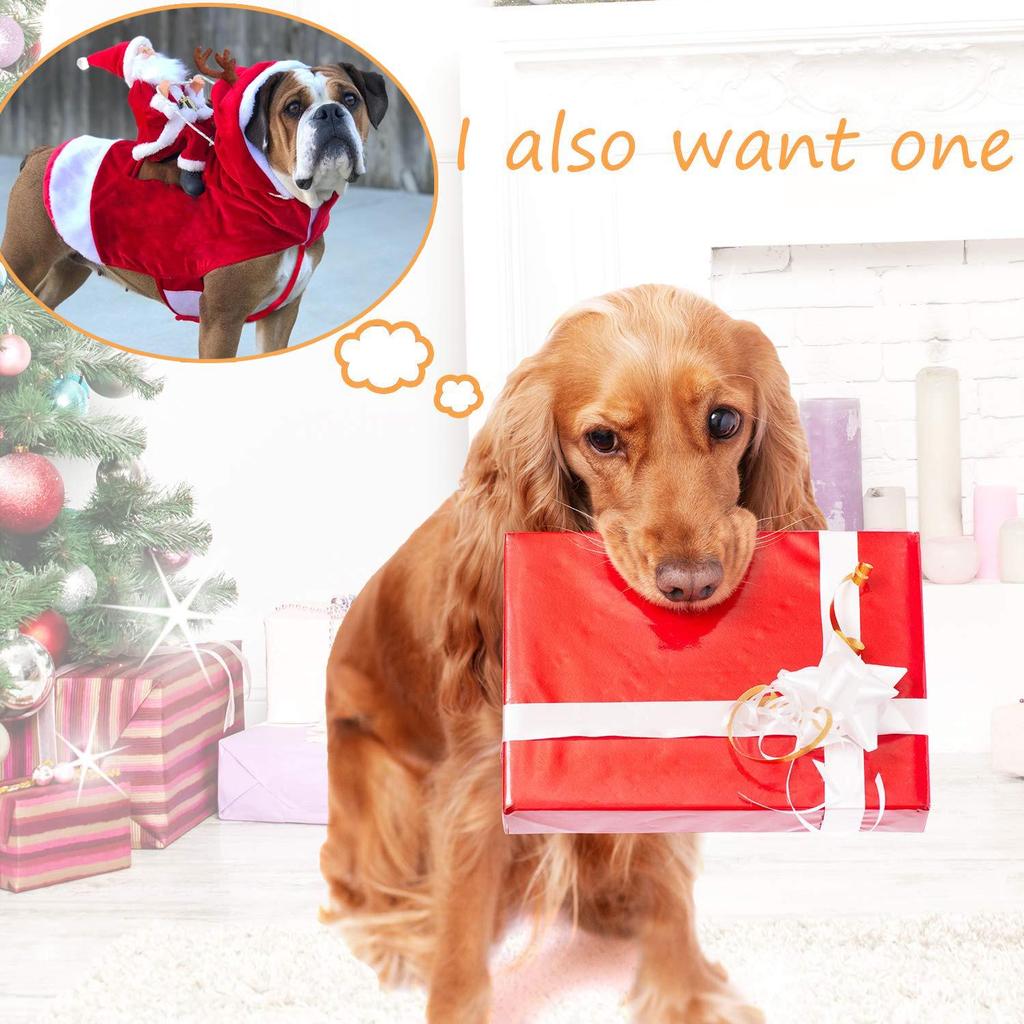 Santa Claus Riding Horse Dog Costume – Festive Pet Christmas Outfit