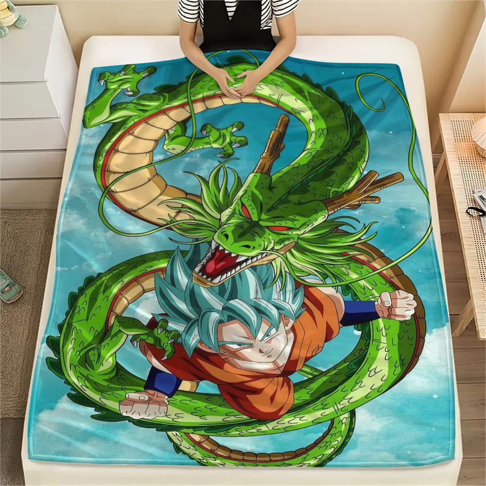 Dragon Ball Shenron Flannel Blanket Lovely Print Fit For Bedroom Chair Sofa Bed Travel Picnic -HE16