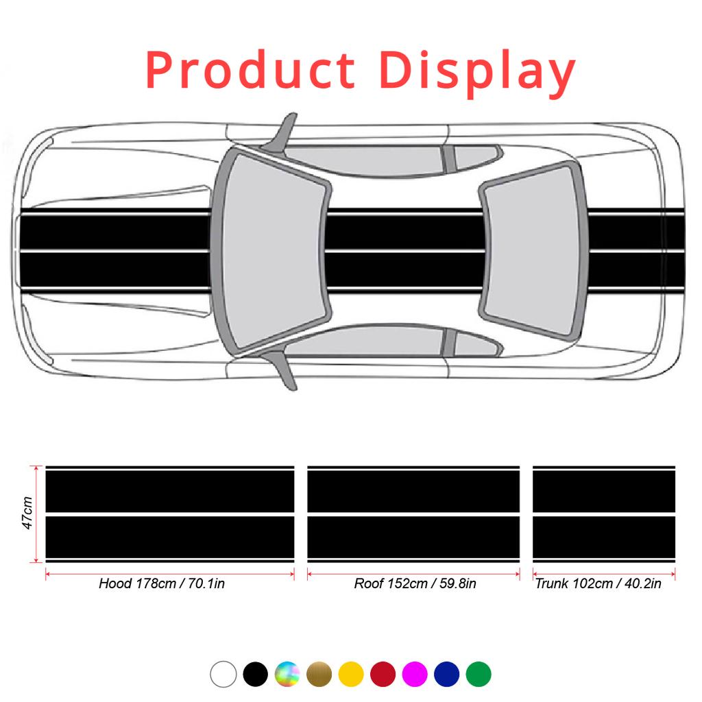 Parallel Line Car Stickers DIY Auto Roof Bonnet Hood Tail Vinyl Decals Cover Scratches Waterproof Vehicle Accessories Decoration