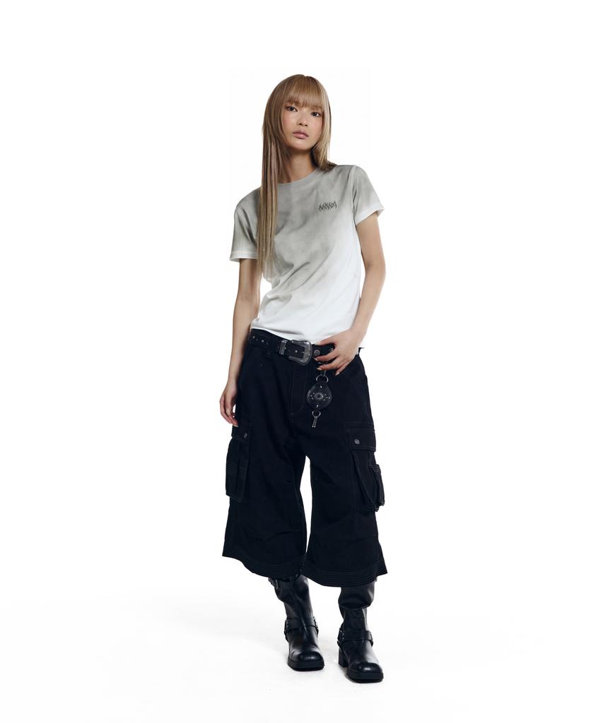 AAKAM Dirty Spray Bone Half Top (White)