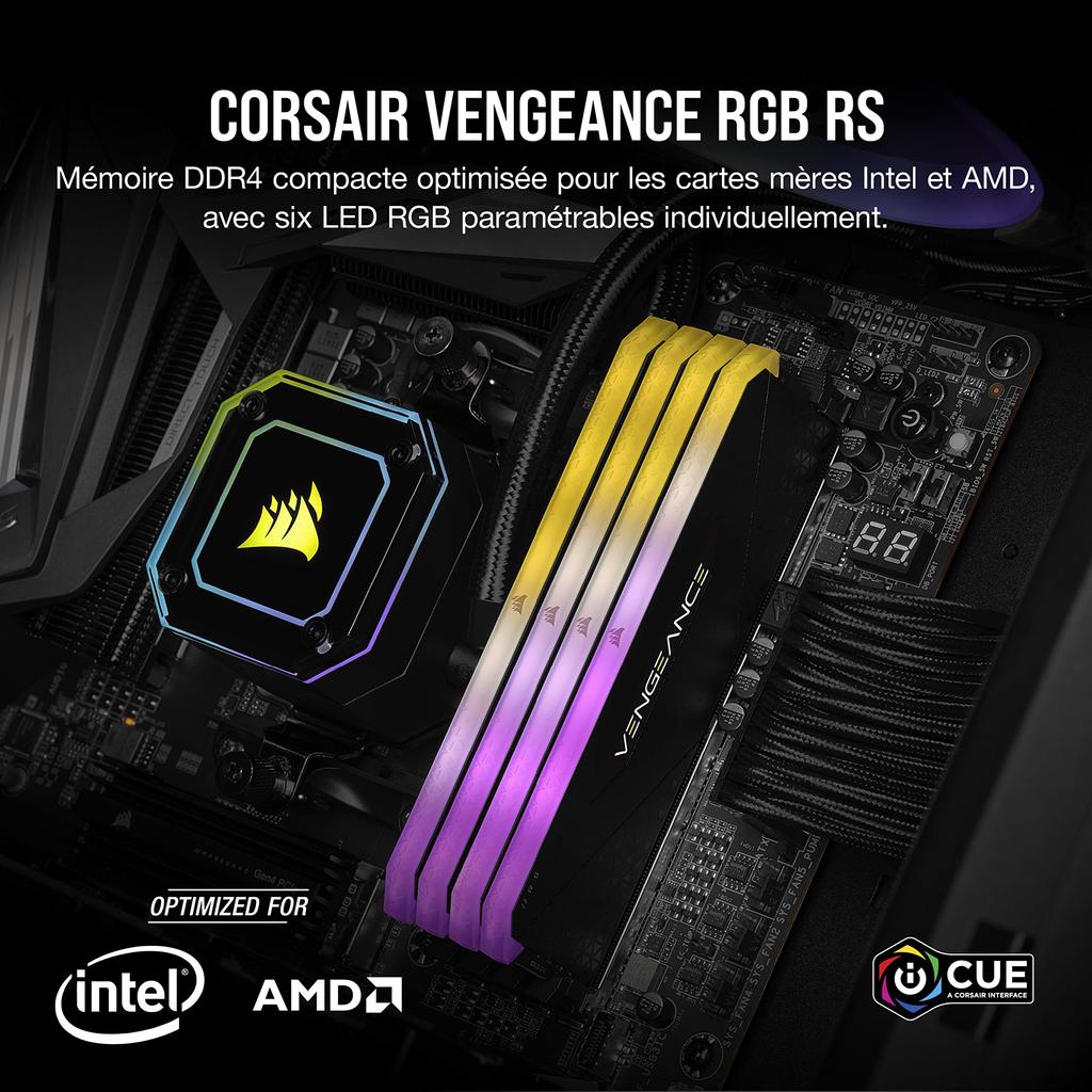 Corsair 3600MHz CL18 Desktop PC Memory VENGEANCE RGB RS 16GB X CMG16GX4M2D3600C18 DDR4-16GB [8GB 2]