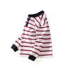 Korean Style Boys' Striped Stand-up Collar Long Sleeve T-shirt - Spring/Autumn Collection