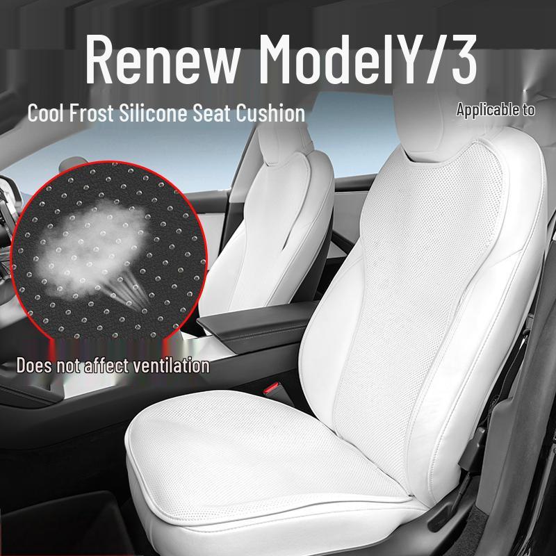 Nappa Leather Seat Protector Pad for Tesla Model Y (Refreshed Version) - Breathable, Ventilated Cushion