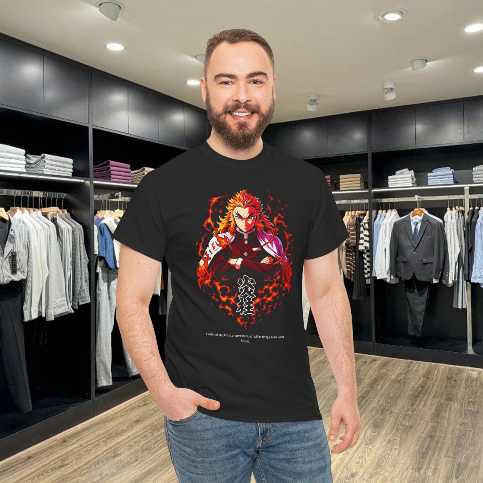 

Flame Warrior Anime Fire Pillar Graphic Tee Bold Fiery Spirit T-Shirt 3XL