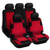 Car Seat Cover Set - AIMOONSA - Universal Fit - Black and Red - Polyester - Non-slip