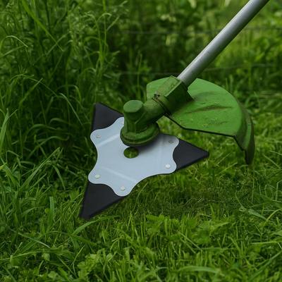 Manganese Steel Lawn Mower Blades Dual-use Serrated Edge Serrated Blades Quenched Triangular Shape Double-sided Blades
