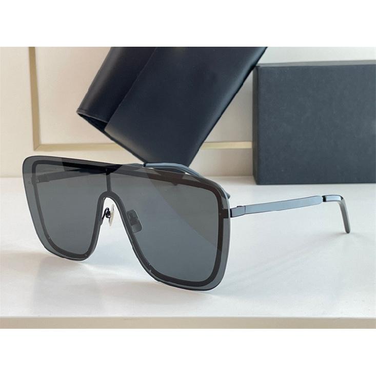 Yangshulin trendy integrated goggles, one-piece sunglasses, women s sunglasses, men s stylish internet celebrity style black sunglasses Black piece, black legs
