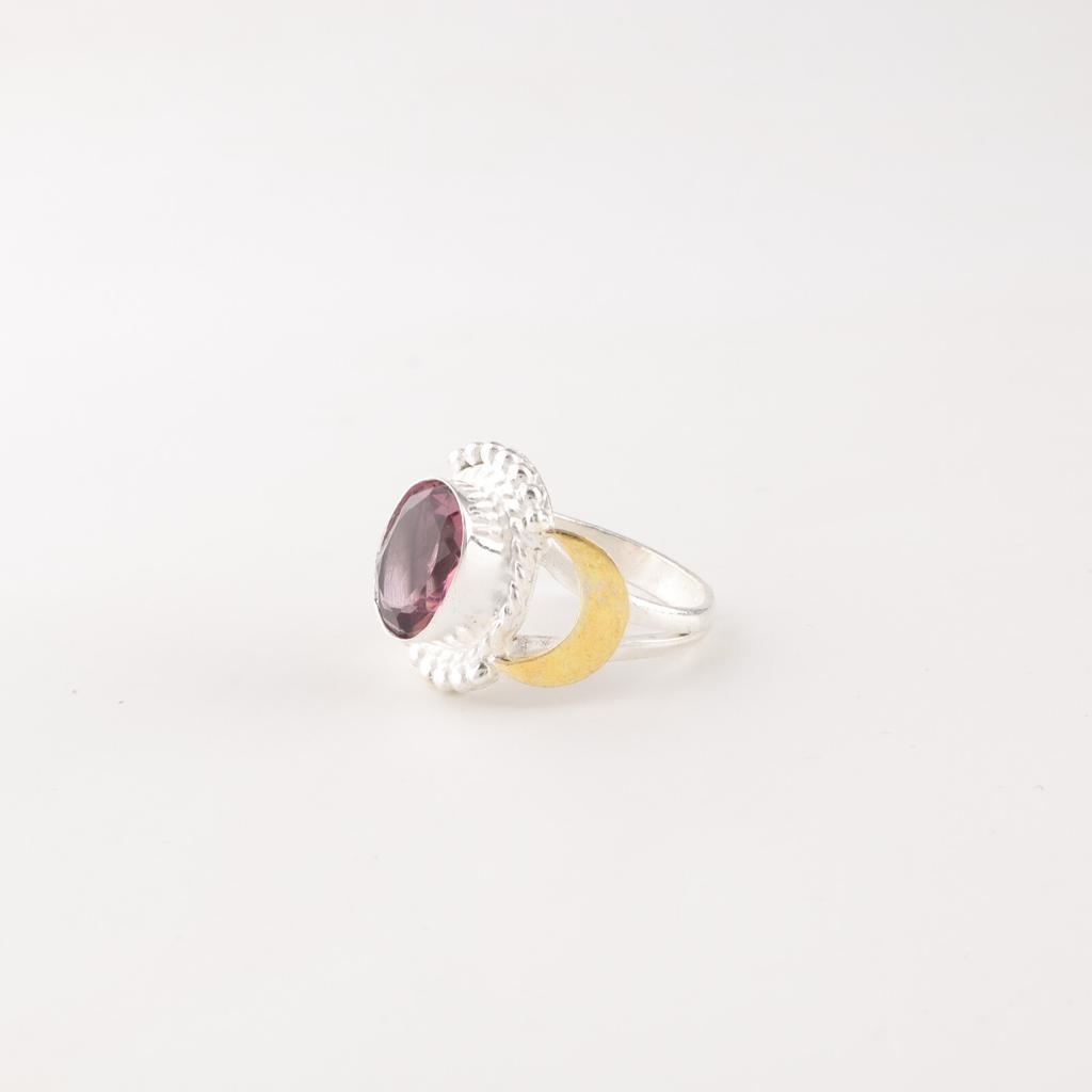 Rhodolite Gemstone 925 Sterling Silver Jewelry Handmade Fashionable Ring For Her RR-61-5