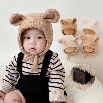 Baby Wintermütze Cartoon Ohren Neugeborenes Säugling Lammfleece Ohrenschutz Mütze Beanie Outdoor Winddicht Kleinkind Warm Ohrenklappenmütze