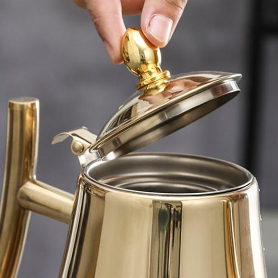 Ceainic din Oțel Inoxidabil Multifuncțional de Calitate Alimentară, Rezistent la Rugină, Ceainic pentru Cafea cu Sită de Ceai din Plasă pentru Acasă