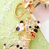 Keychain Pendant Rhinestones-Encrusted Cartoon Puppy Charm Key Chain Strong Lobster Clasp Key Holder Bags Car Decoration