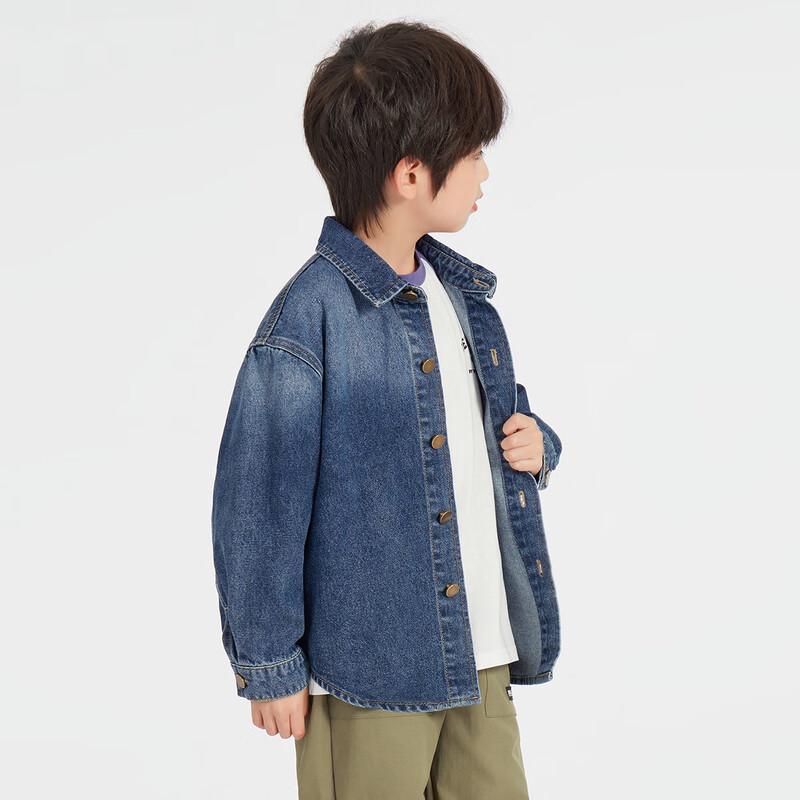 Duoduojia Boys' Embroidered Gradient Casual Denim Jacket