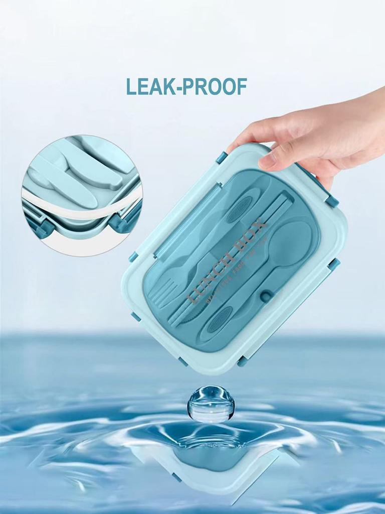 Populaire draagbare voedseldoos set met compartimenten, perfect voor studenten om maaltijden mee te nemen. Magnetronbestendig en houdt voedsel vers.
