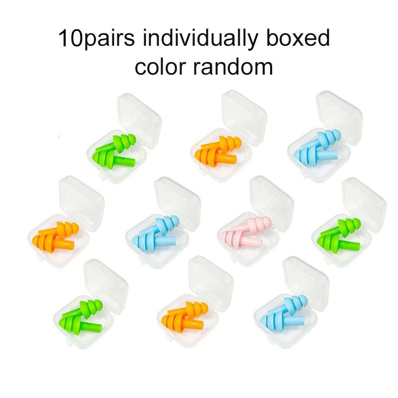 5/10/20pairs Soft Earplugs With Box Swimming Ear Plugs Reusable Noise Reduction Sleeping Ear Plugs Hearing Protector TMZ