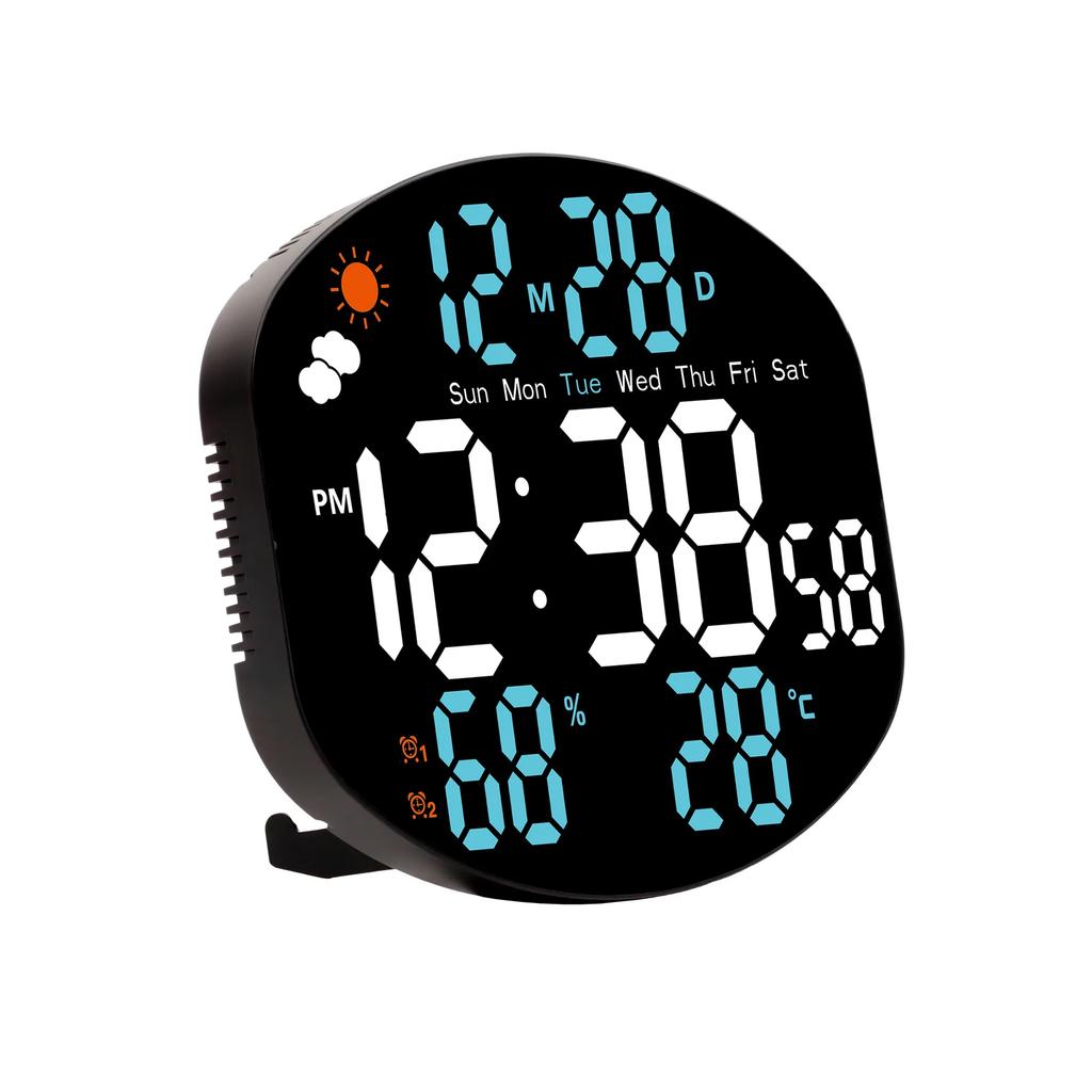 Simple LED Wall Clock Living Room Multifunctional Electronic Clock Silent Temperature and Humidity Alarm Large Screen Clock