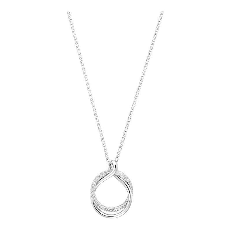 Swarovski Exact Double Intersecting Rings Rhodium Plated Necklace Women s 5528922