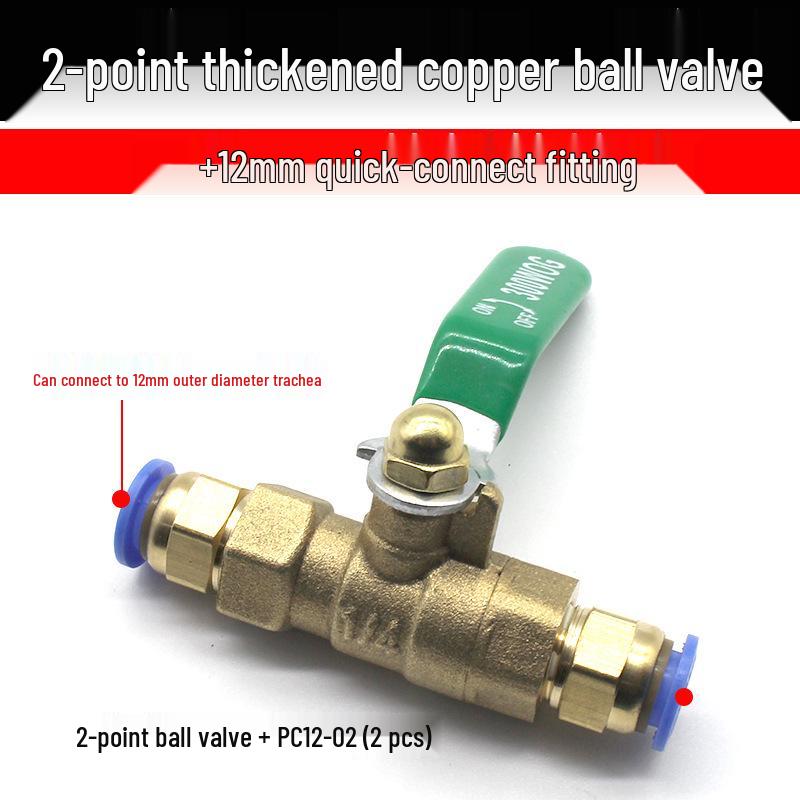 Pneumatic BUC-6-10 Hand Valve: 8mm Air Hose, 12mm Manual Straight Valve with Quick Connect Fitting