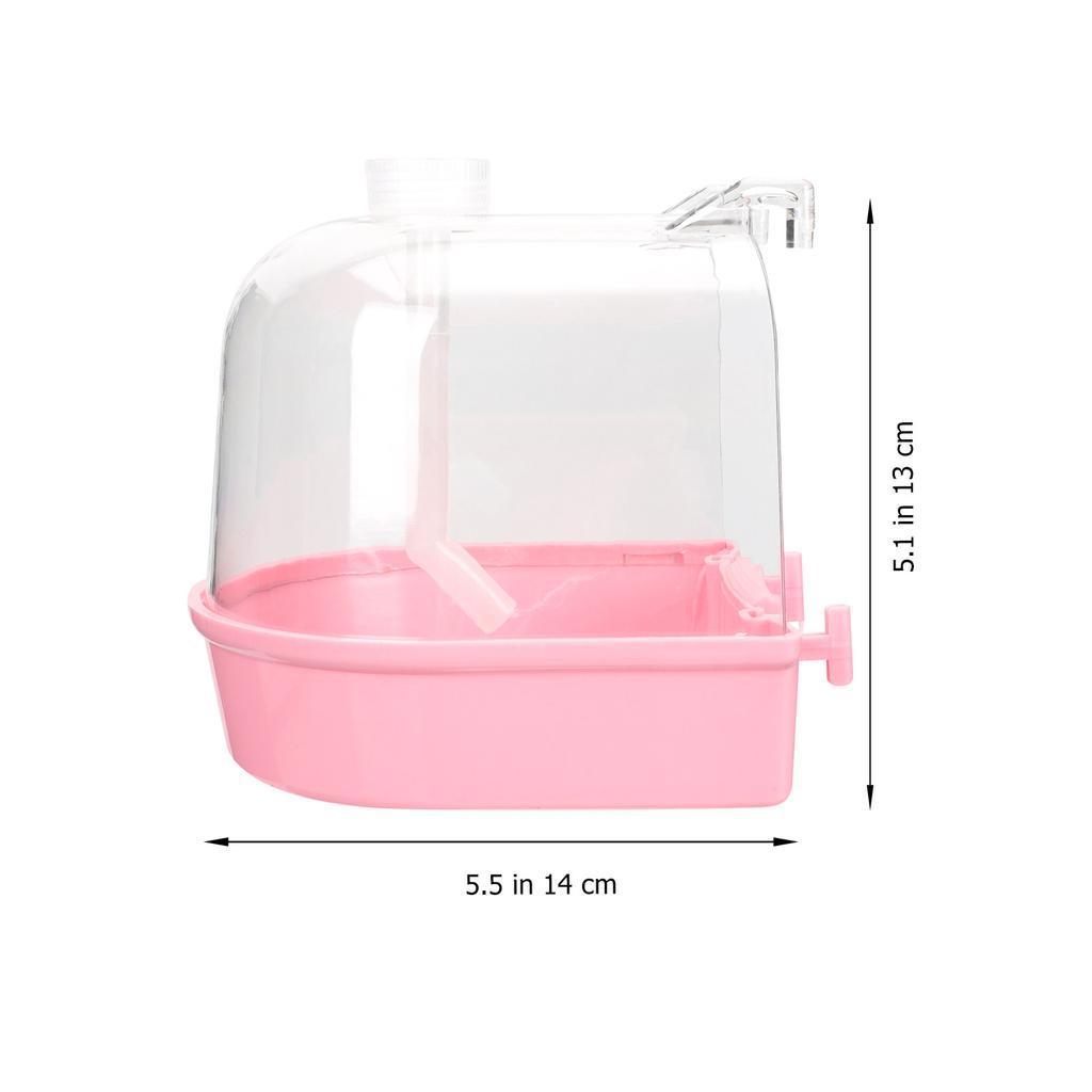 1Set Parrot Bath Box Premium Plastic Bird Bathing Tub Small Bird Shower Box Cage Accessories Stress Relief Bath Basin for Budgie