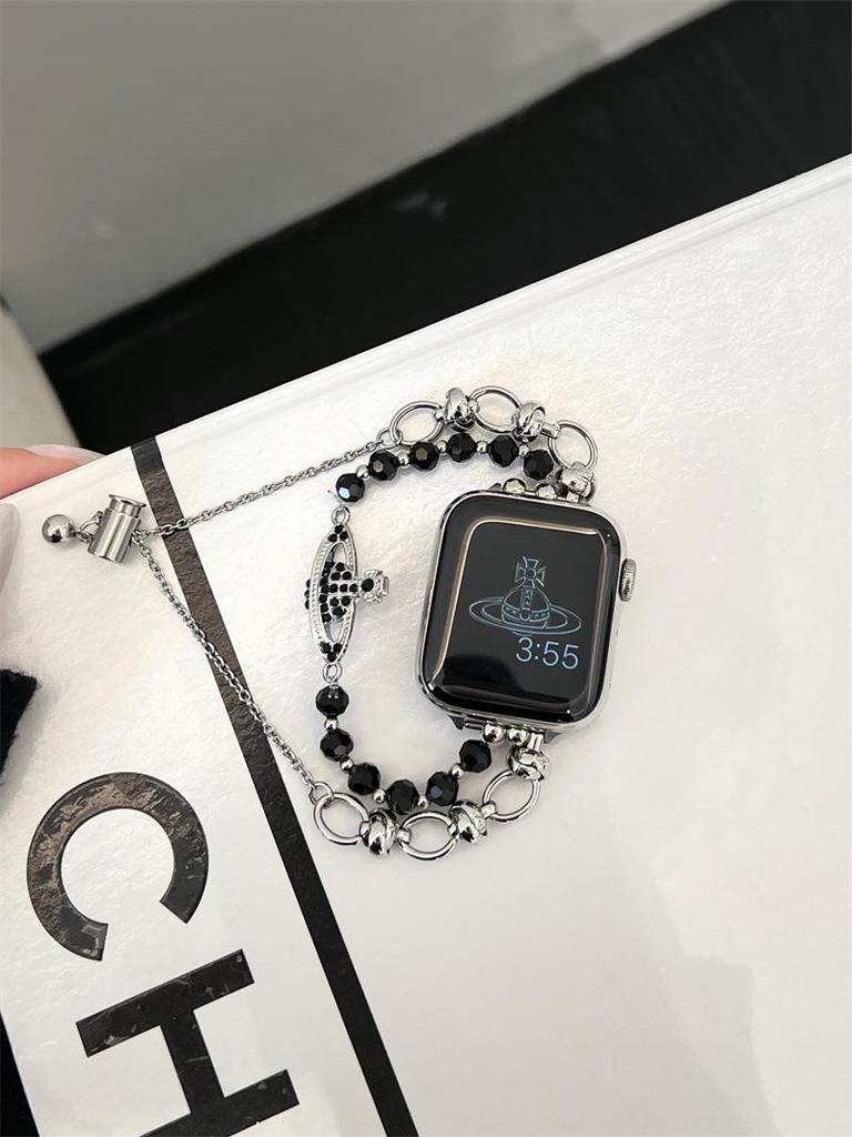 New Queen Mother Beaded Metal Bracelet for Apple Watch 10/9/8/7/SE - 654 Bead Chain