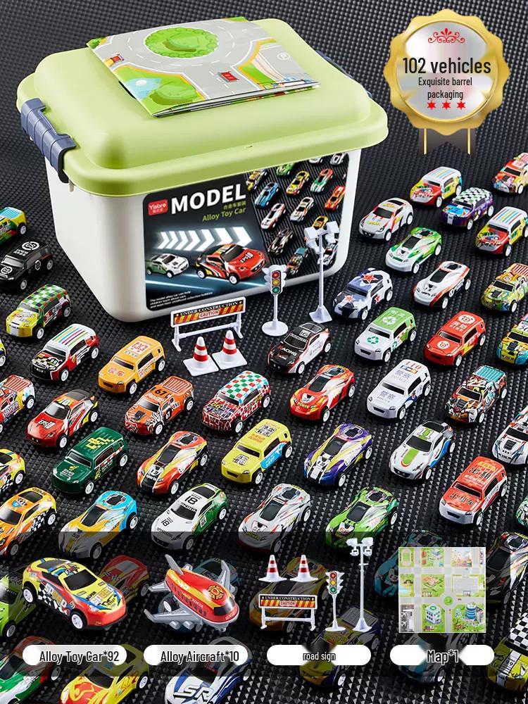 Collector's Edition Storage Bucket with 30 Alloy Racing Pull-Back Cars