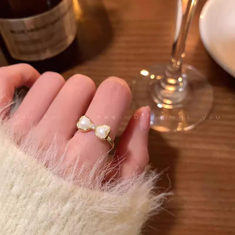 Koreanisches Zirkon-Liebesring-Set – luxuriöse, schlichte Statement-Ringe für einen vielseitigen Stil