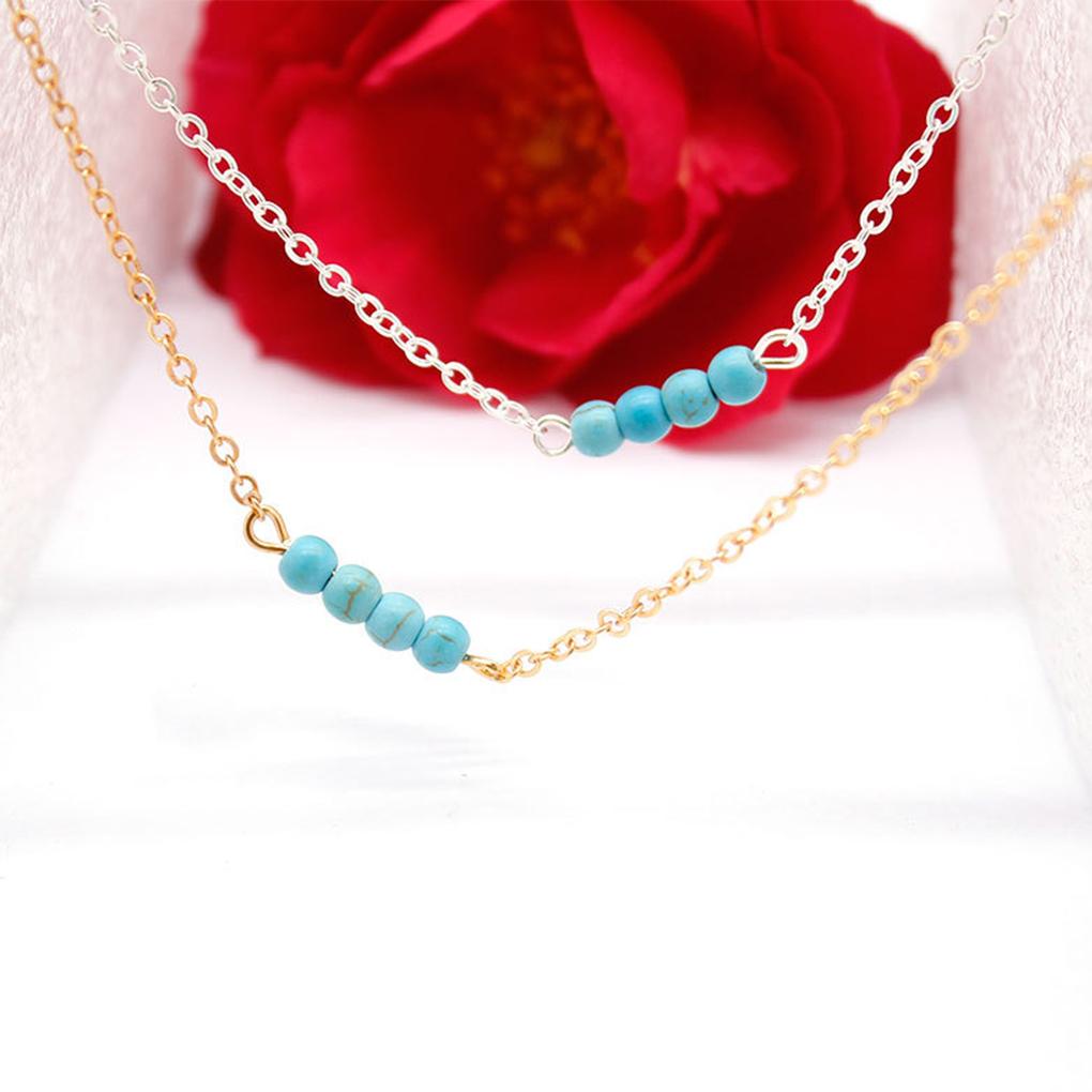 Boho Ankle Bracelets Universal Turquoise Jewelry Wear-resistant Bohemian Style Decorations Valentines Day Anklets for Women Set