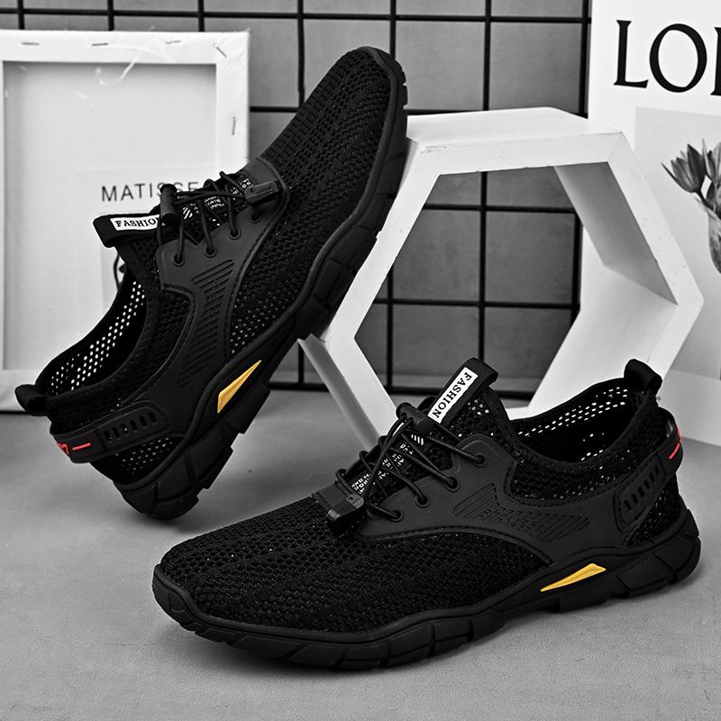 New Fashion Mens Sandals Summer Outdoor Beach Leisure Mesh Shoes Breathable Hollow Out Treking Shoes Versatile Male Cool Sandals