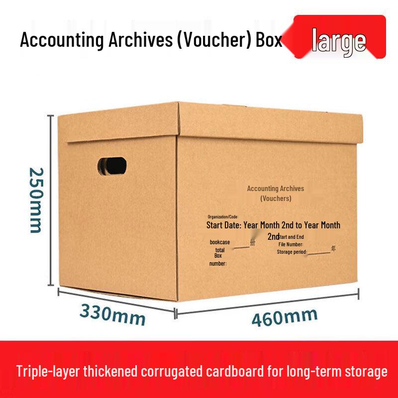 Large Capacity Kraft Paper Archive Box for Office File Storage
