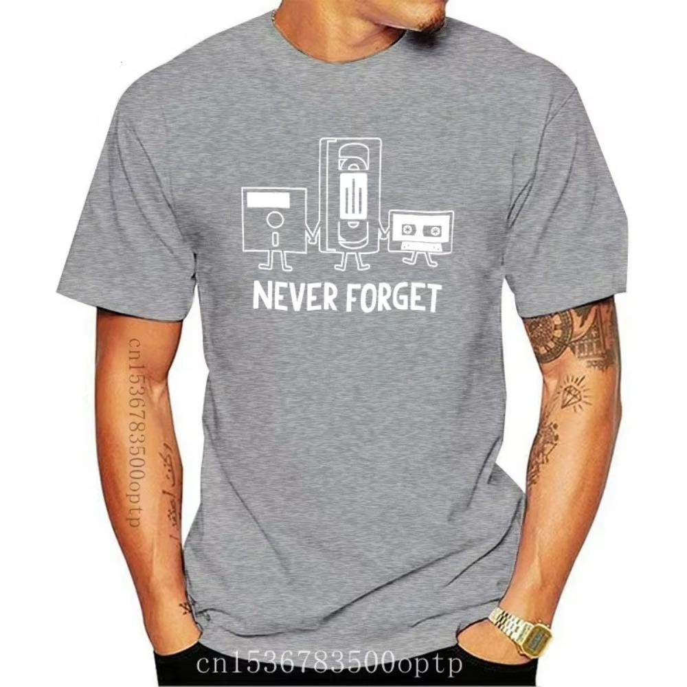 New Retro 1980s 1990s Never Forget Media Floppy Disk VHS Cassette Tape  T Shirt M