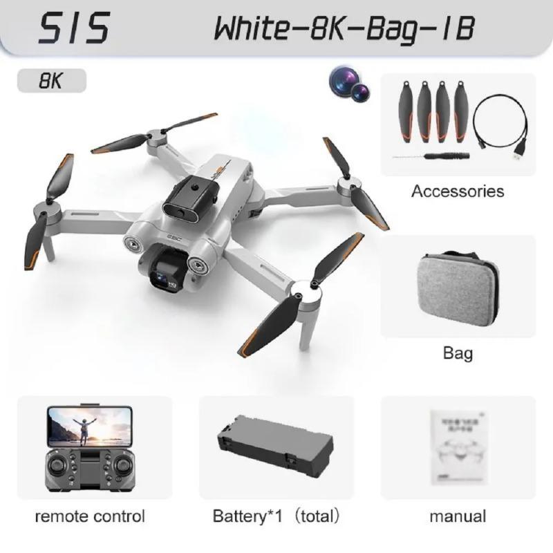 S1S Fırçasız İHA 4k Profesyonel 8K HD Kamera Engellerden Kaçınma Hava Fotoğrafçılığı Katlanabilir Quadcopter RC İHA