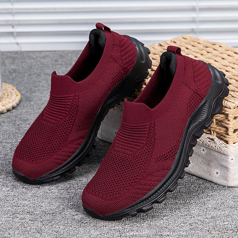 

Летняя обувь для мам среднего и пожилого возраста, сетчатая обувь из летучего трикотажа, дышащая, легкая, с мягкой подошвой, удобная обувь для бабушек, обувь для пожилых людей, для ходьбы 42