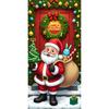 Santa Claus Open The Door Banner Door Cover Decoration Polyester Merry Christmas Winter New Year Holiday Photo Booth Navidad