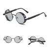 Personalized Steampunk Red Sunglasses Men Round Punk Alloy Metal Sunglasses Uv400 Goggles Gothic Style Shades Sunglases