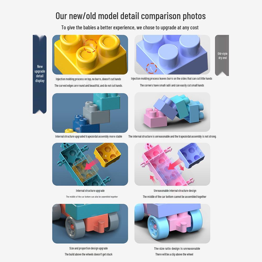 New Dual-Color Children's Building Blocks: Assembled Puzzle & Educational DIY Toys for Early Learning