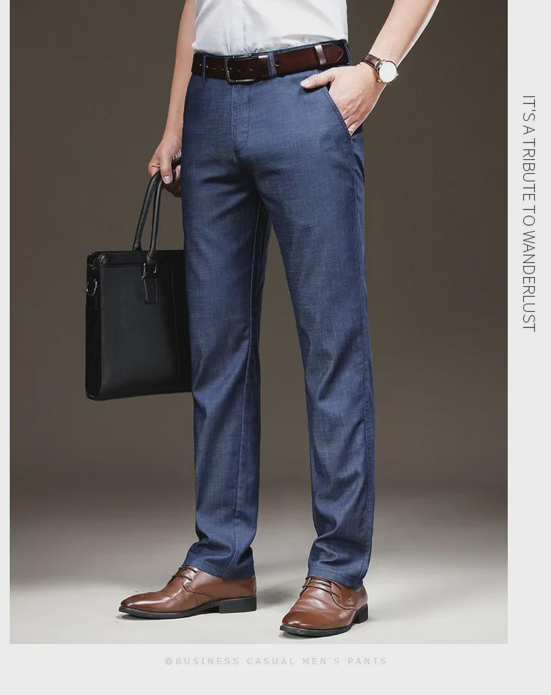 Jindun Męskie Letnie Jeansy Tencelowe Slim-Fit Stretch 8100