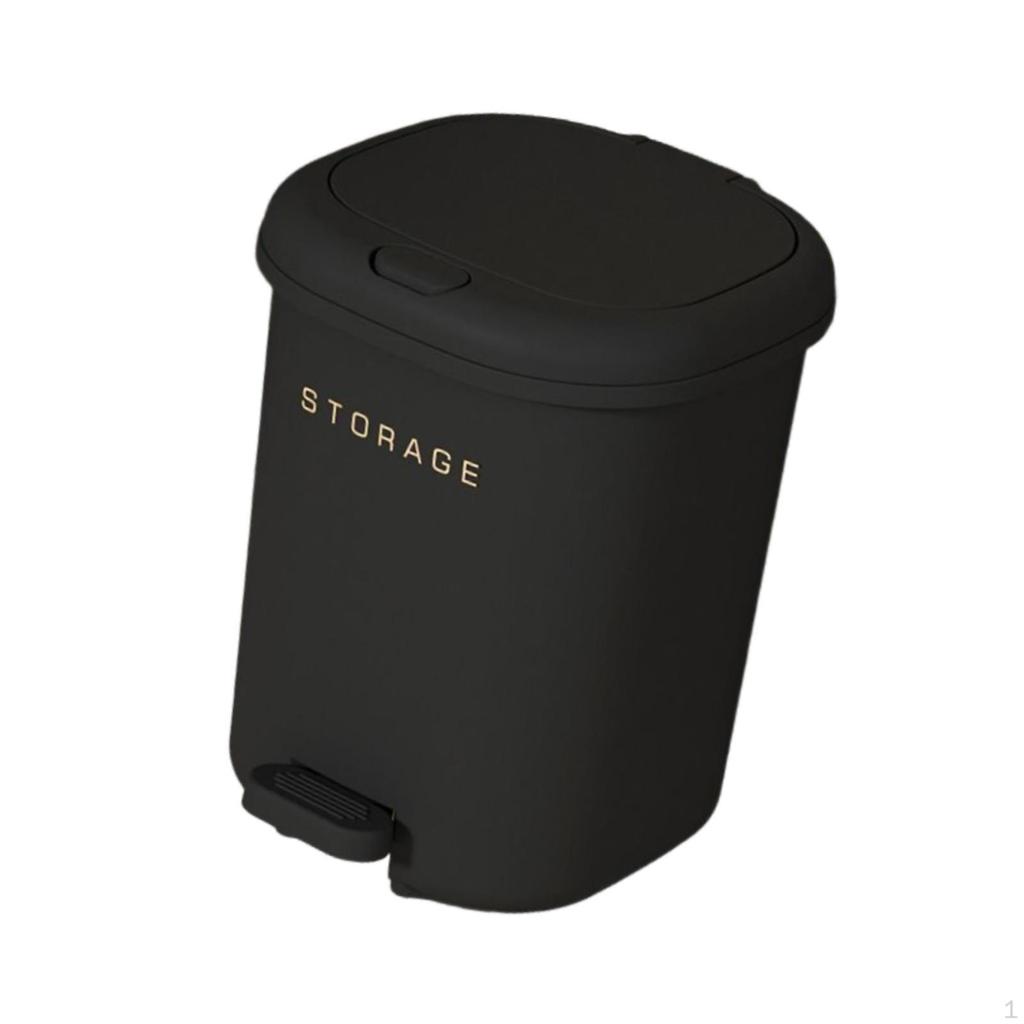 Press Type Trash Can with Step Pedal Garbage Bin Versatile Trashcan Wastebasket Lid for Home