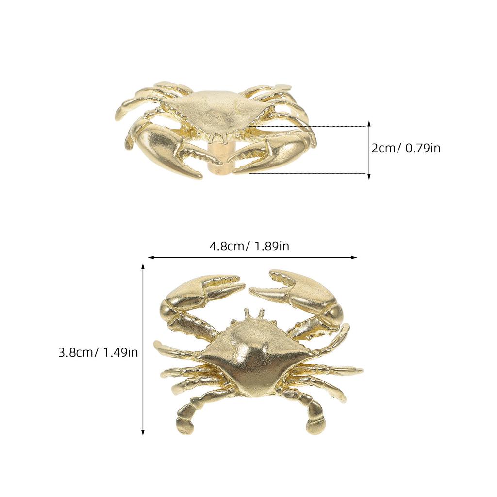 Brass Crab Cabinet Pull Nautical Coastal Drawer Handles Retro Sea Theme Unique Furniture Knobs Living Room Bedroom