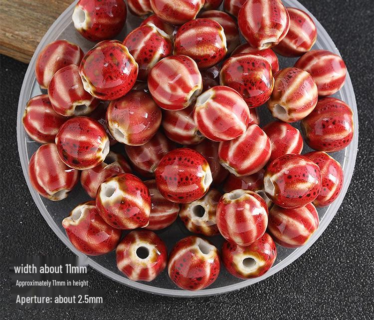 DIY Flower Glaze Watermelon Ceramic Beads – Loose Porcelain Beads for Jewelry, Clothing Accessories, Bracelet & Necklace Crafts