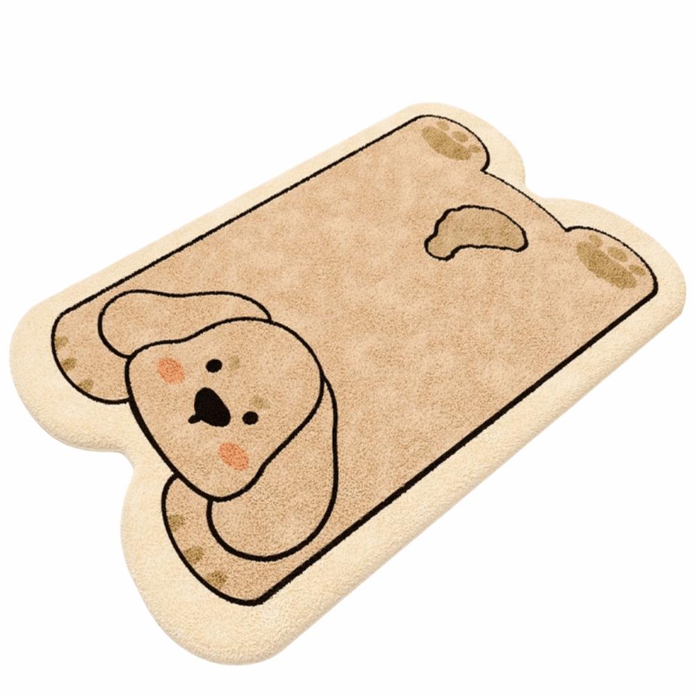 Material Bathroom Floor Mat Cartoon Design Water Absorption Foot Mat Irregular Shaped Non-Slip Toilet Carpet Bathroom Use