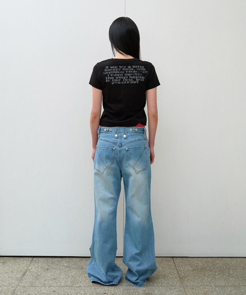 THEVINYLHOUSE Faded Star Tee Black