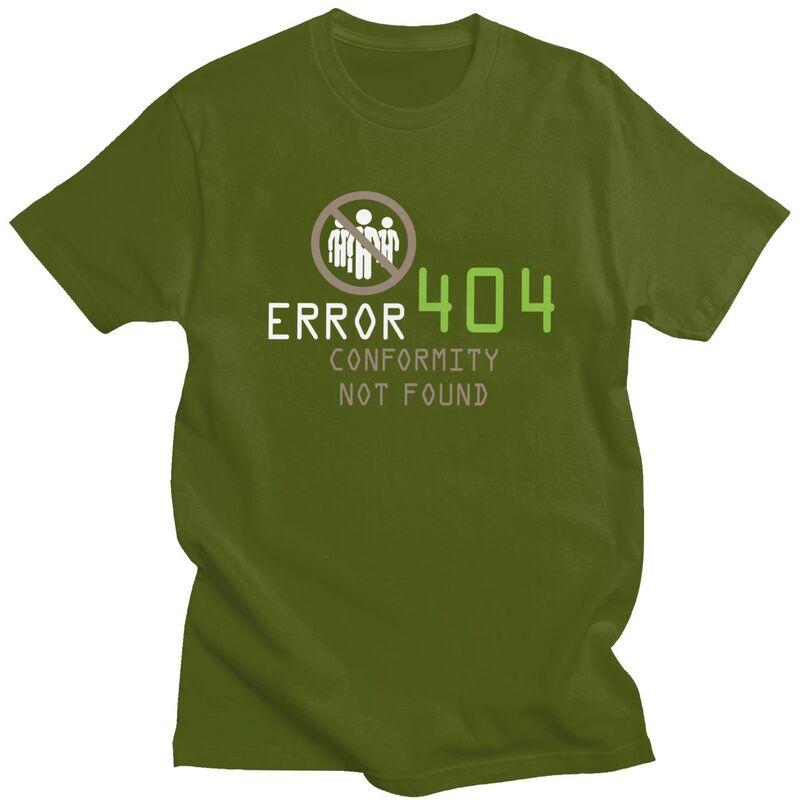 Custom Error 404 Conformity Not Found Tshirt for Men Short Sleeve Casual T Shirt Programmer Tshirts Slim Fit 100 Cotton Tee