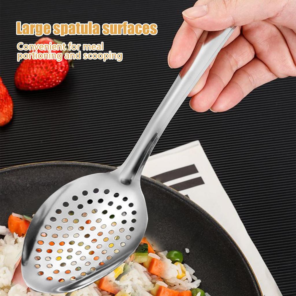 New Metal Slotted Spoon Stainless Steel Slotted Spoons For Cooking Nonstick Utensil Skimmer Spatula Tools For Straining Mixing