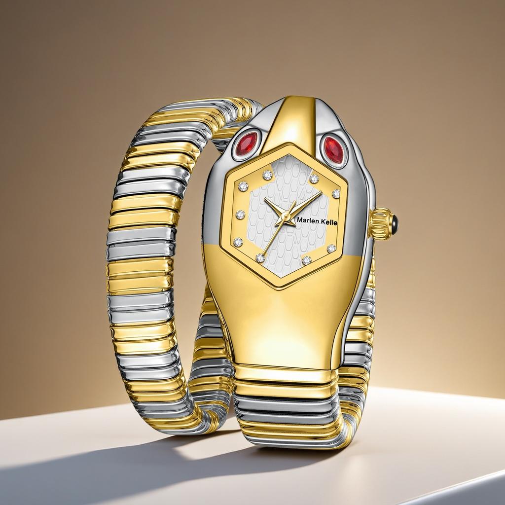 Watches Women Luxury Diamond Unique Snake Shape Waterproof Quartz Ladies Watch Clock