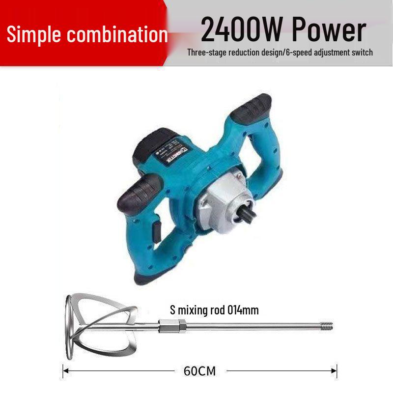 6-Speed Industrial All-Copper Motor Paint Mixer with Paddle Blade